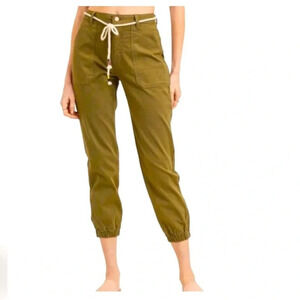 Letters to Juliet L.T.J Khaki Green Army Ankle Zipper Cropped Pants NWT Small